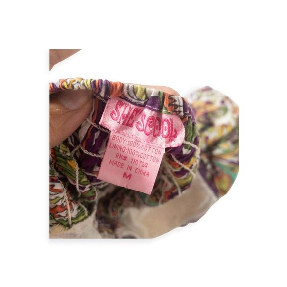 Shes Cool Vintage Y2K Floral Paisley Sundress Cotton Lined Adjustable Straps SZ - Picture 5 of 9